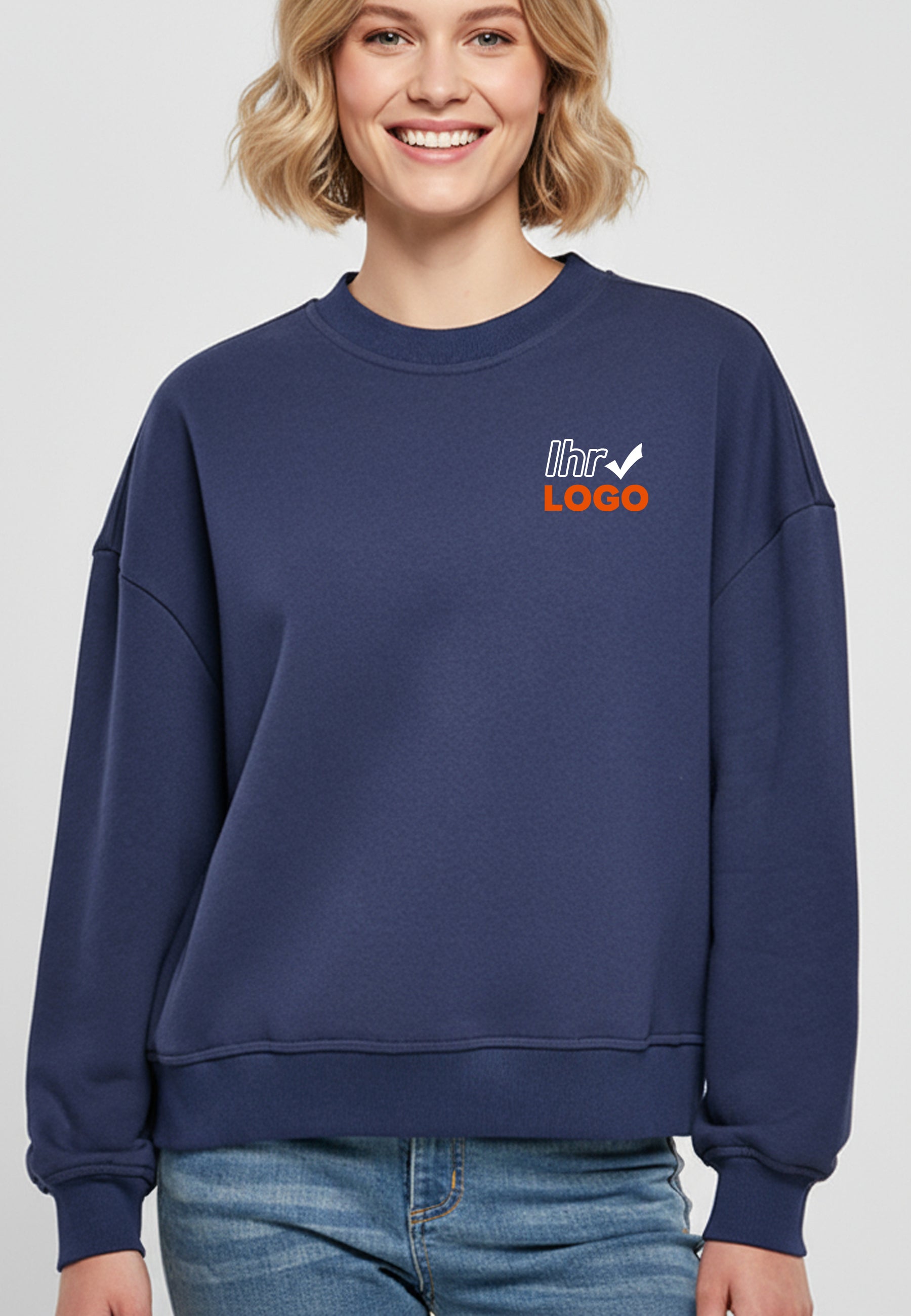 Damen Oversized Crewneck Sweatshirt 300gsm BYB